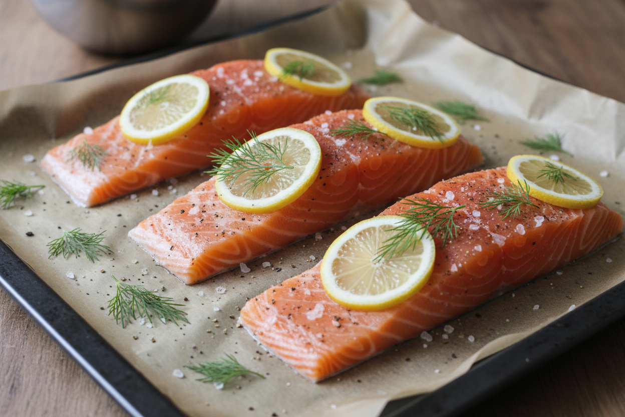 Lemon Dill Baked Salmon preparation step 1