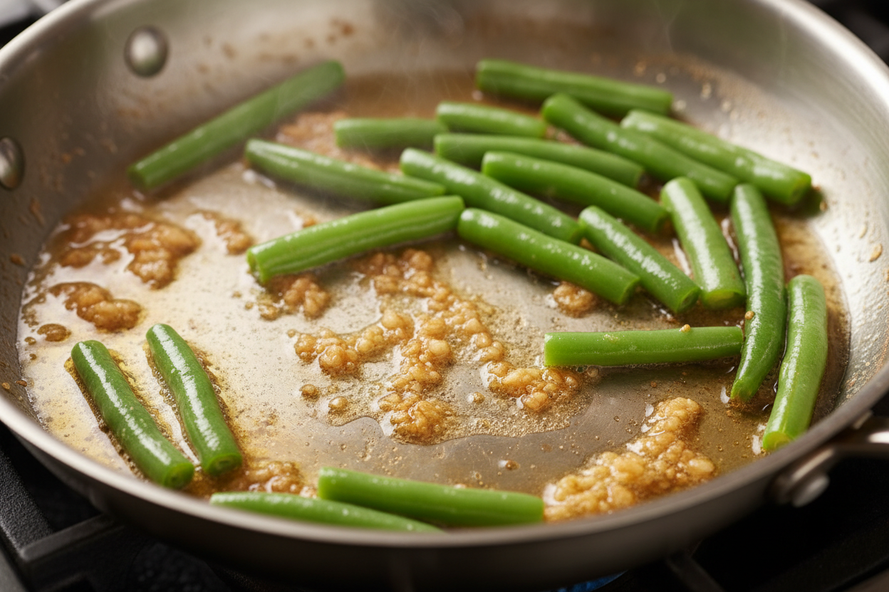 Lemon Garlic Butter Chicken Thighs and Green Beans Skillet preparation step 2
