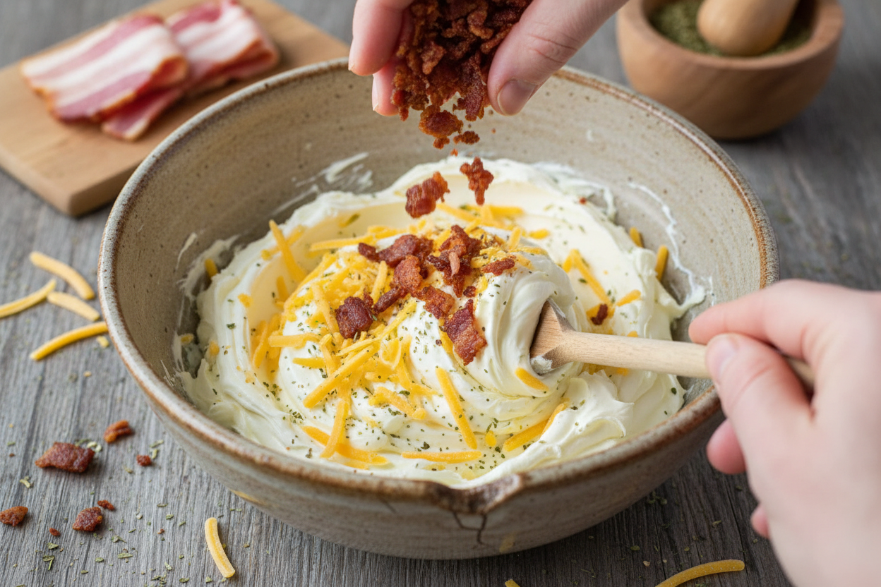 Loaded Ranch Stuffed Celery preparation step 1