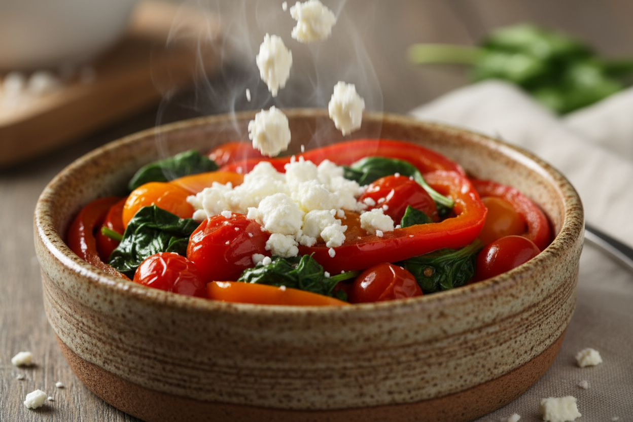 Mediterranean Baked Feta Eggs preparation step 1