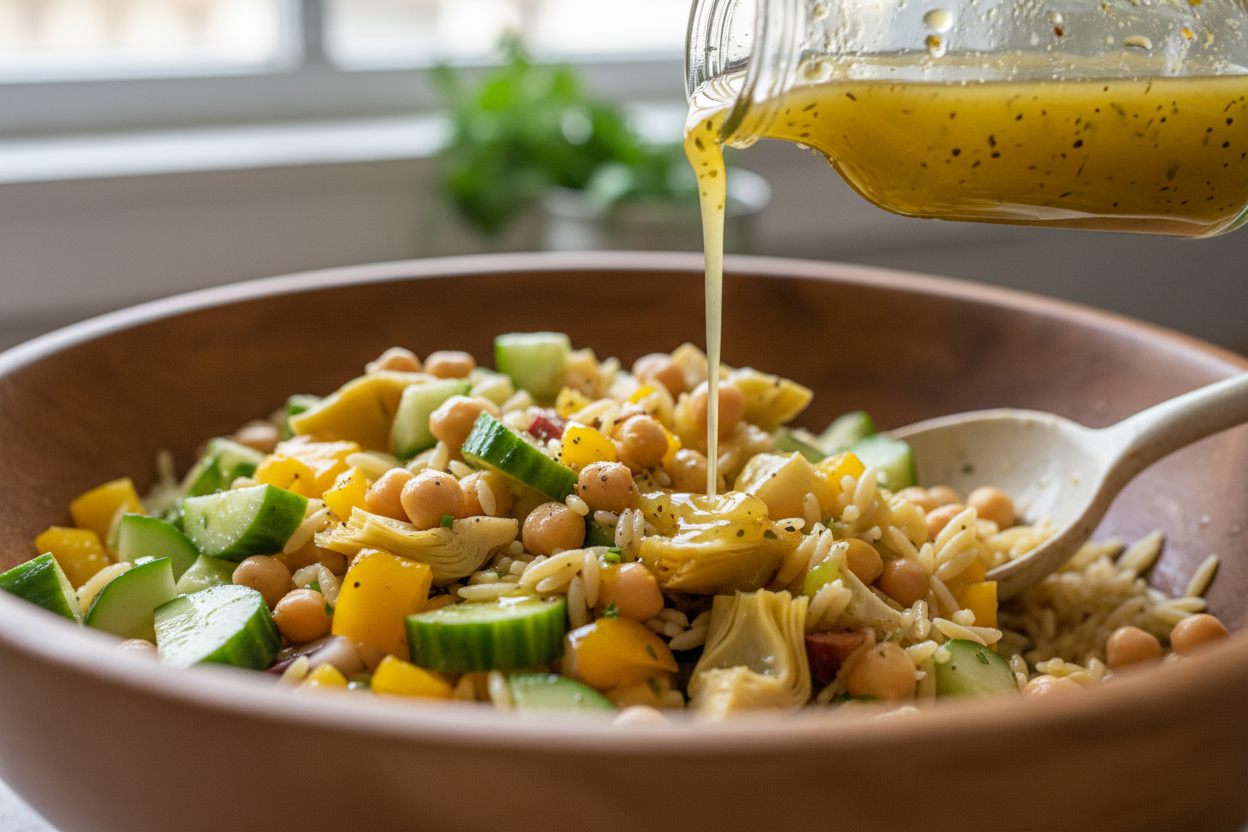 Mediterranean Orzo Salad preparation step 2