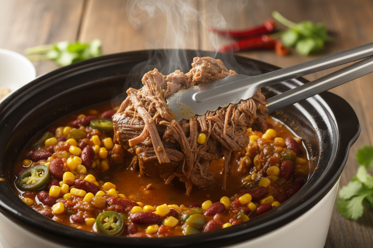 Creamy Mexican Street Corn Soup Crockpot Recipe with Beef 2 Mexican Street Corn Soup Crockpot Recipe preparation step 1