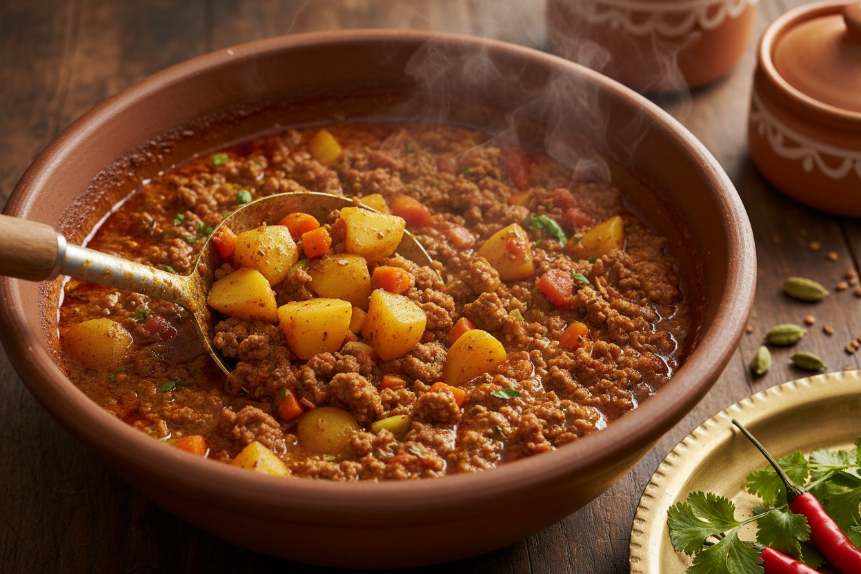 One-Pot Aloo Keema - Indian Ground Meat Curry preparation step 2