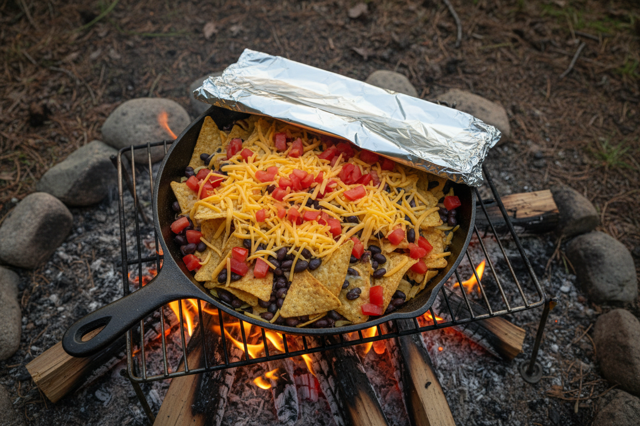Our Favorite Vegetarian Camping Food: Skillet Nachos 3 Our Favorite Vegetarian Camping Food (From a Lifelong Vegetarian) preparation step 2