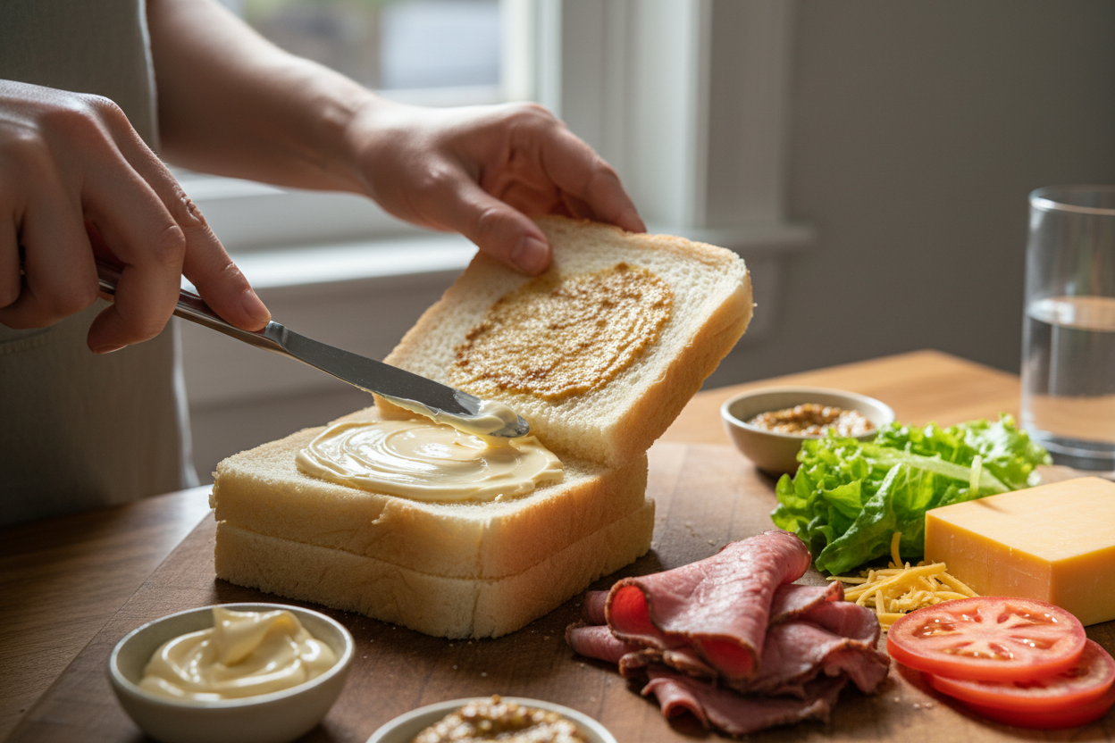 Packed Picnic Lunch with Sliced Beef Sandwiches preparation step 1