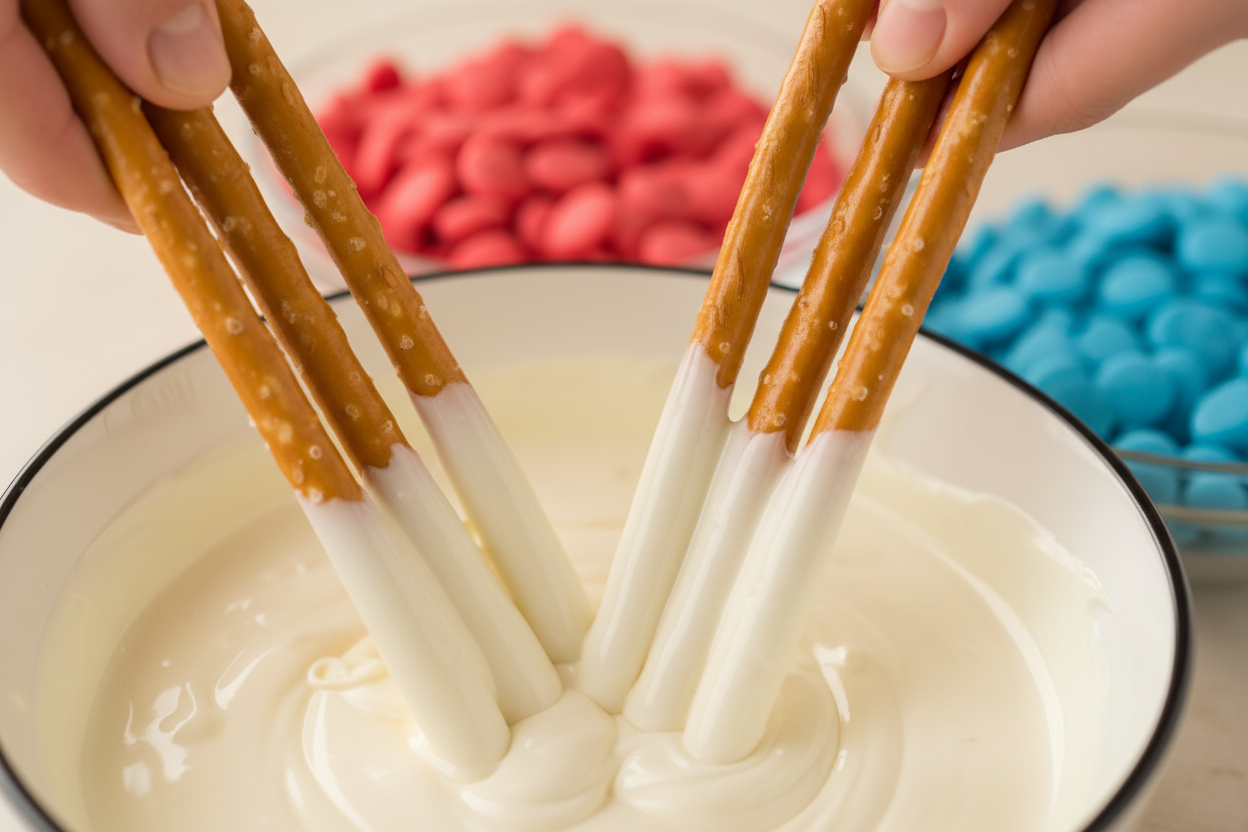 Easy Patriotic Dessert Platter: 4th of July Sweets Board 2 Patriotic Dessert Platter preparation step 1
