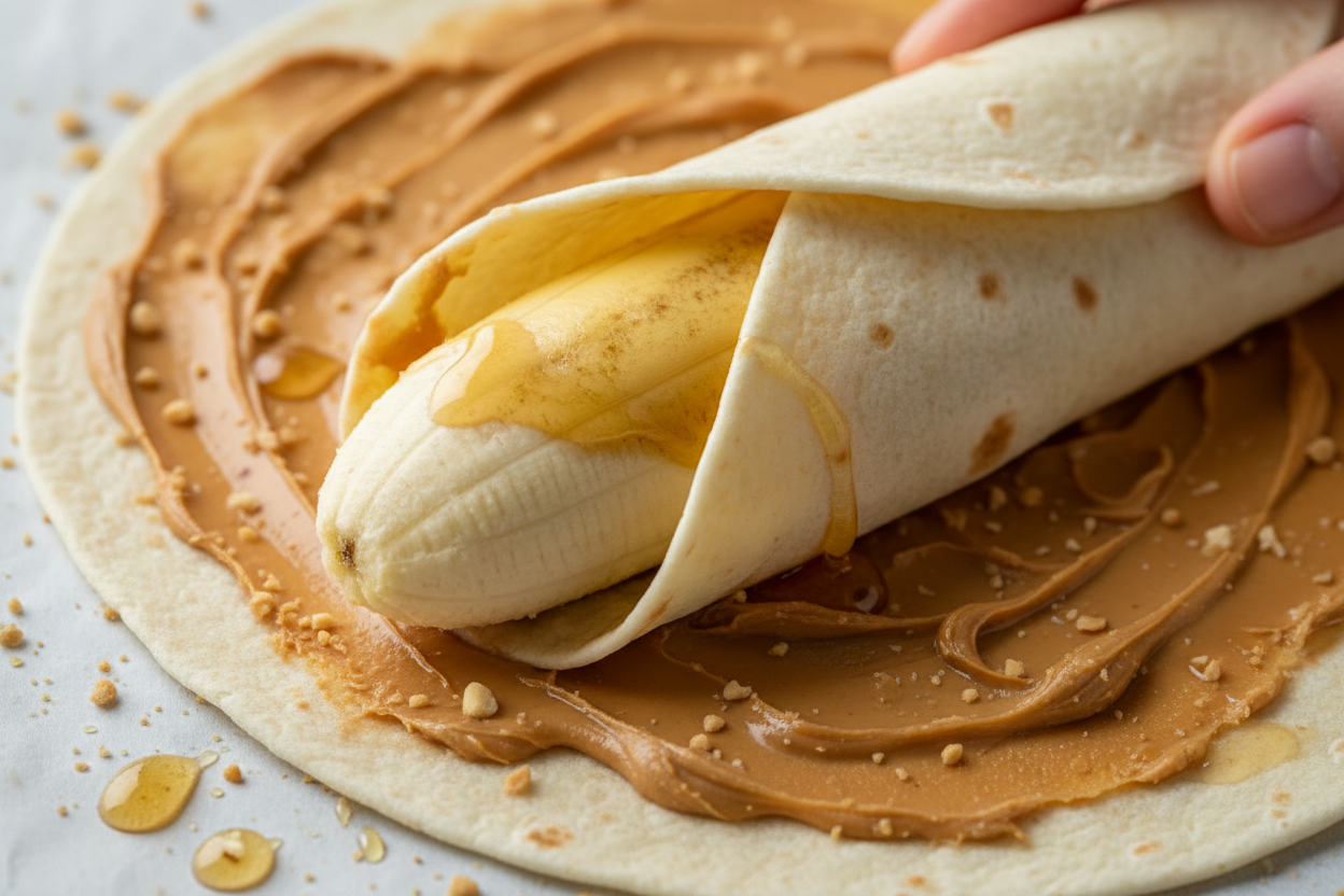 Quick & Easy Peanut Butter Banana Sushi Rolls 3 Peanut Butter Banana Sushi Rolls preparation step 2