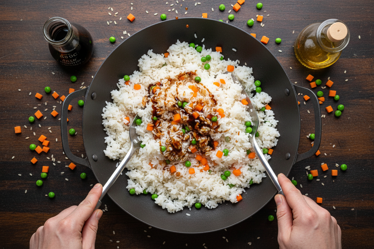 Quick and Healthy Vegetable Fried Rice: Take-Out Taste at Home preparation step 2