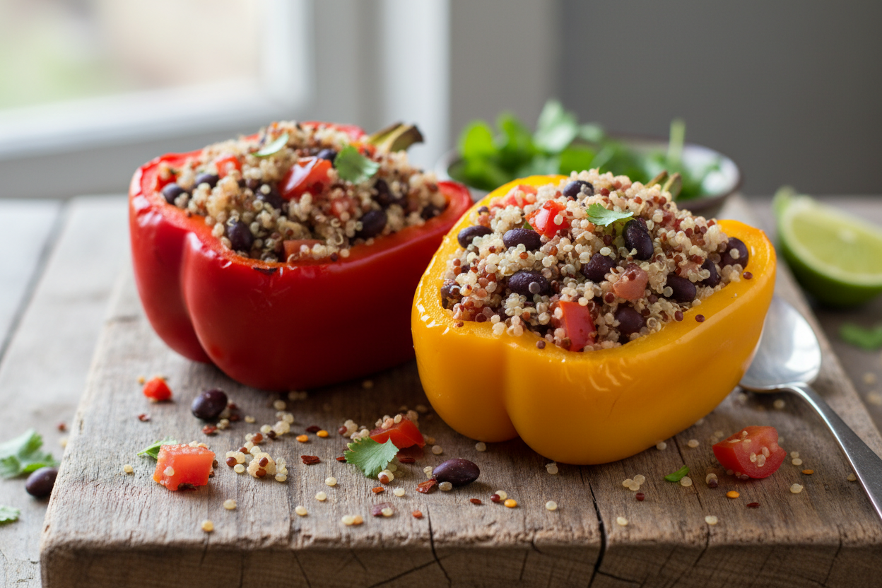 Quinoa-Stuffed Bell Peppers preparation step 1