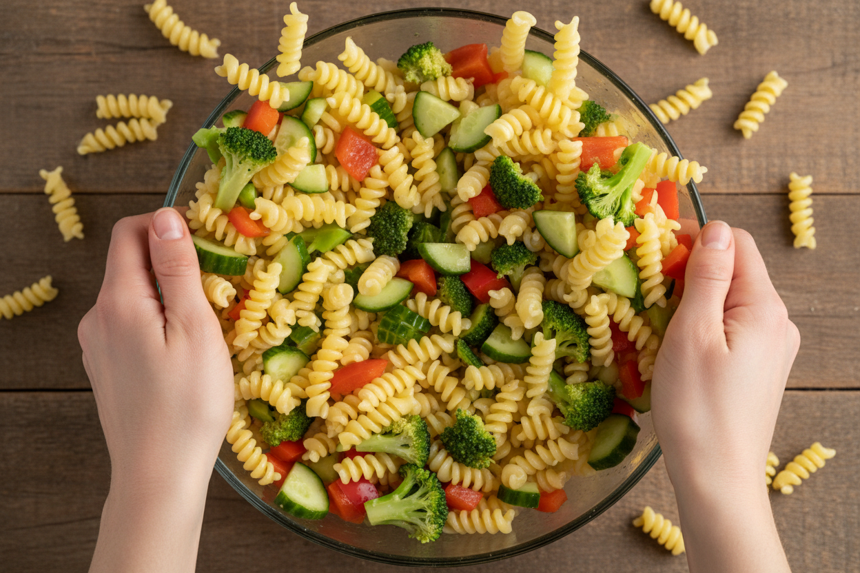Ranch Pasta Salad preparation step 1