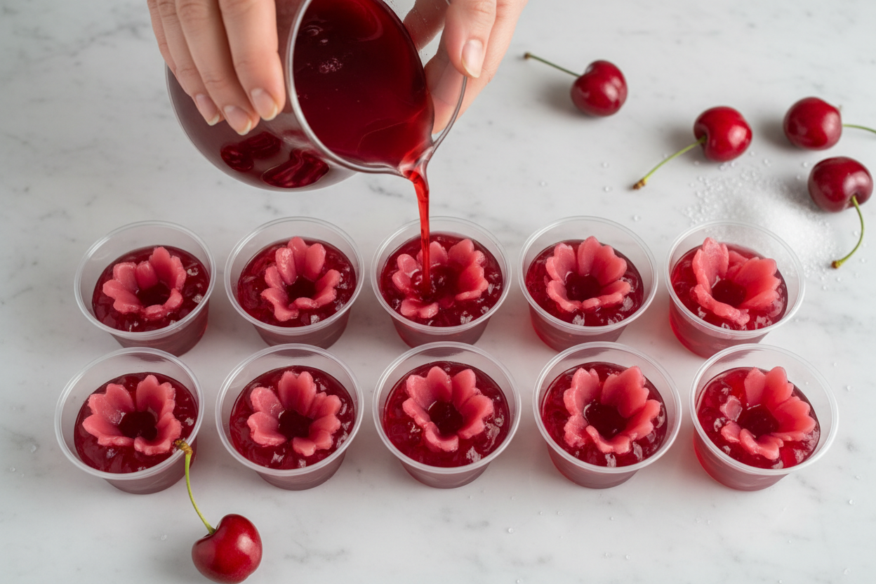 Red White Blue American Flag Jello Shots preparation step 1