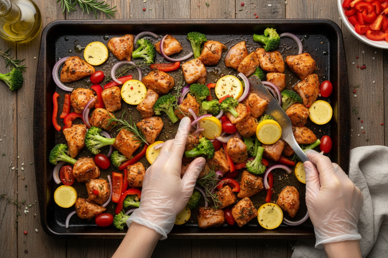 Easy Sheet Pan Lemon Herb Chicken & Vegetables 3 Sheet Pan Lemon Herb Chicken and Vegetables preparation step 2