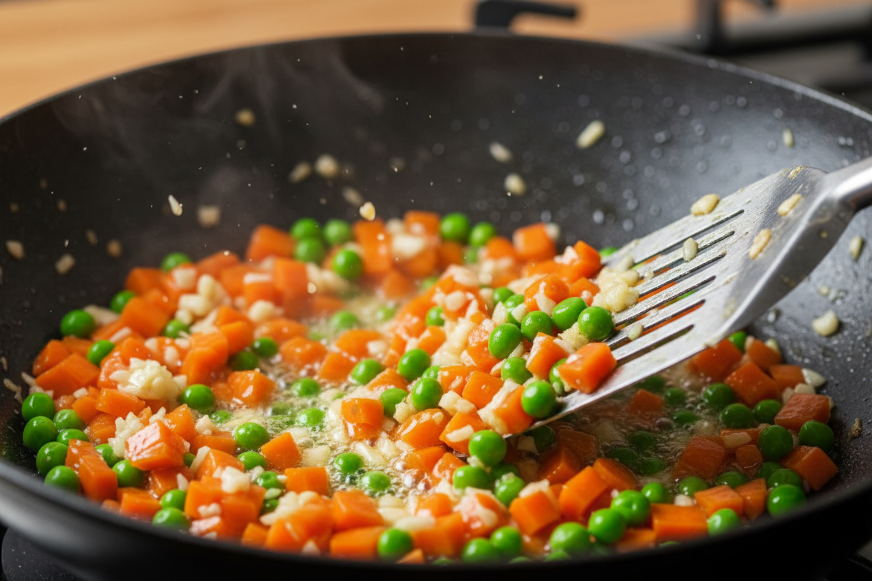 Quick and Easy Homemade Prawn and Rice Wok 3 Shrimp Fried Rice preparation step 2