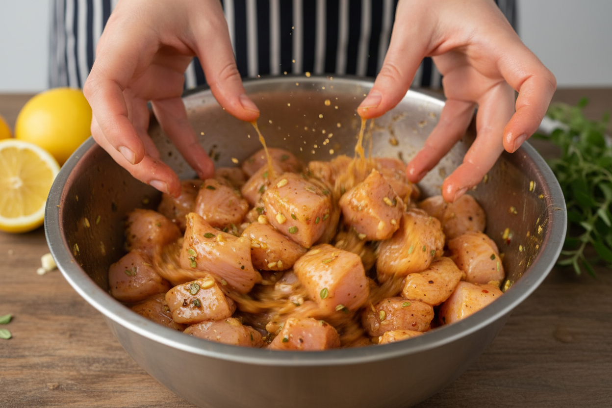 Simple Chicken and Veggie Skewers preparation step 1