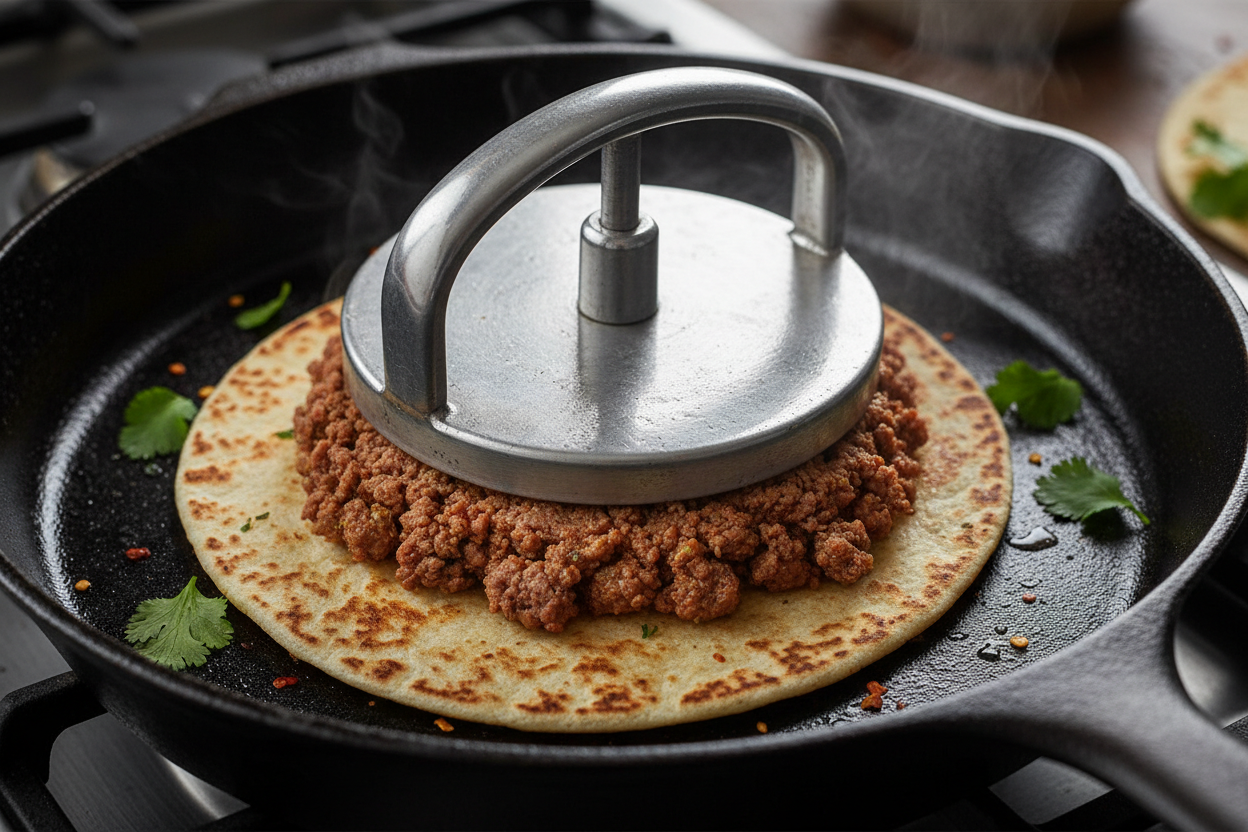 Crispy Smashburger Quesadillas: Fast Dinner Recipe 2 Smashburger Quesadillas - The Ultimate Comfort Food preparation step 1