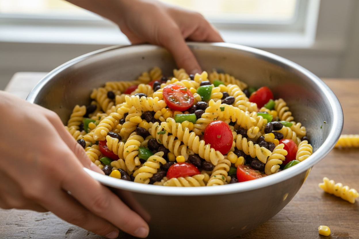 Southwest Pasta Salad preparation step 1