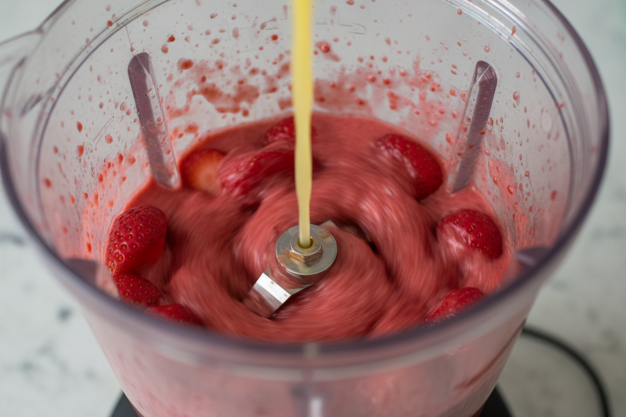 Strawberry Sorbet preparation step 1