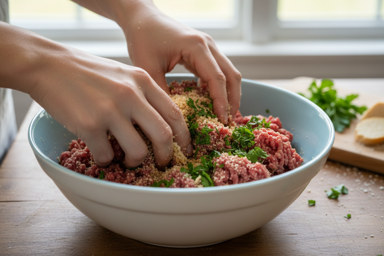 Stuffed Meatloaf preparation step 1