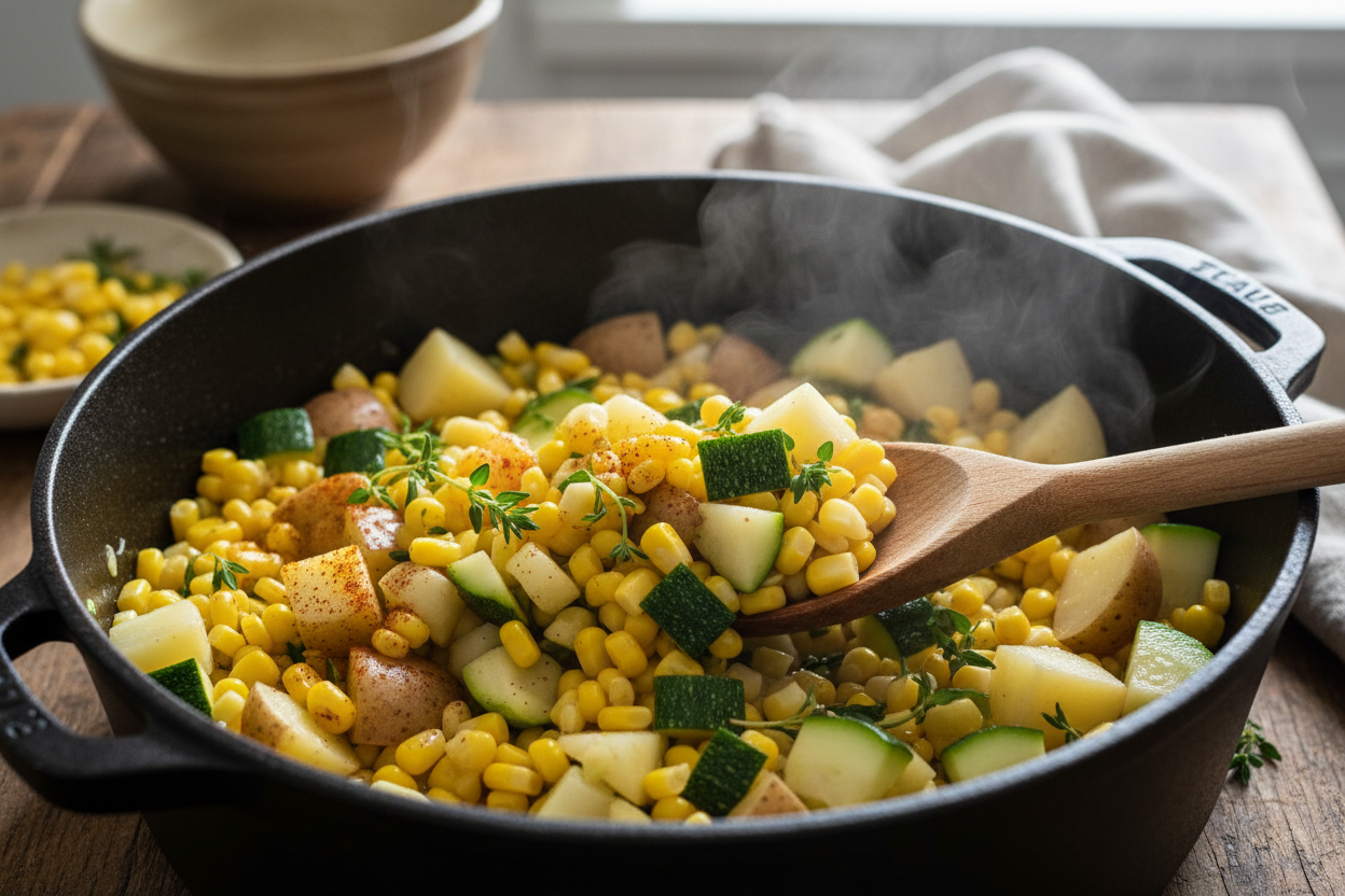 Summer Fresh Corn And Zucchini Chowder preparation step 1