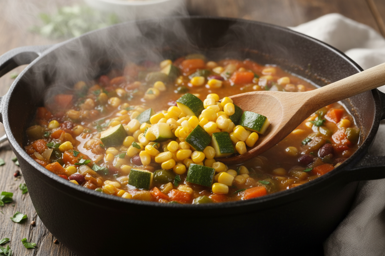 Creamy Beef and Garden Harvest Chowder Recipe 3 Summer Vegetable Stew preparation step 2