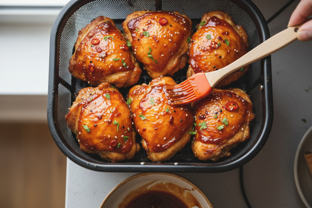 Crispy Sweet Chili Chicken Thighs Air Fryer Recipe 3 Sweet Chili Glazed Thai Boneless Chicken Thighs (Air Fryer) preparation step 2