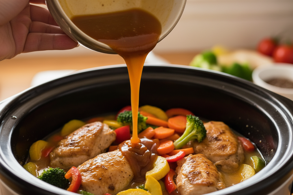 Tropical Slow Cooker Hawaiian Chicken Recipe 3 Sweet Hawaiian Crockpot Chicken preparation step 2