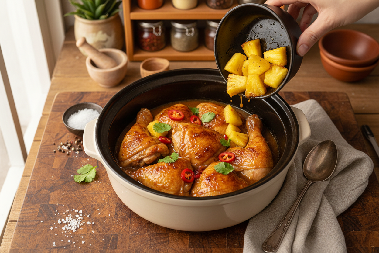 Sweet Hawaiian Crockpot Chicken preparation step 2