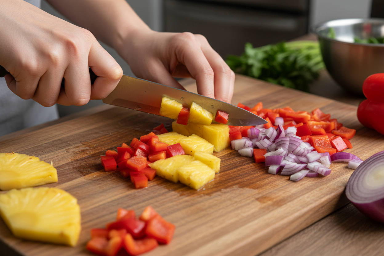 Sweet and Spicy Pineapple Salsa preparation step 1