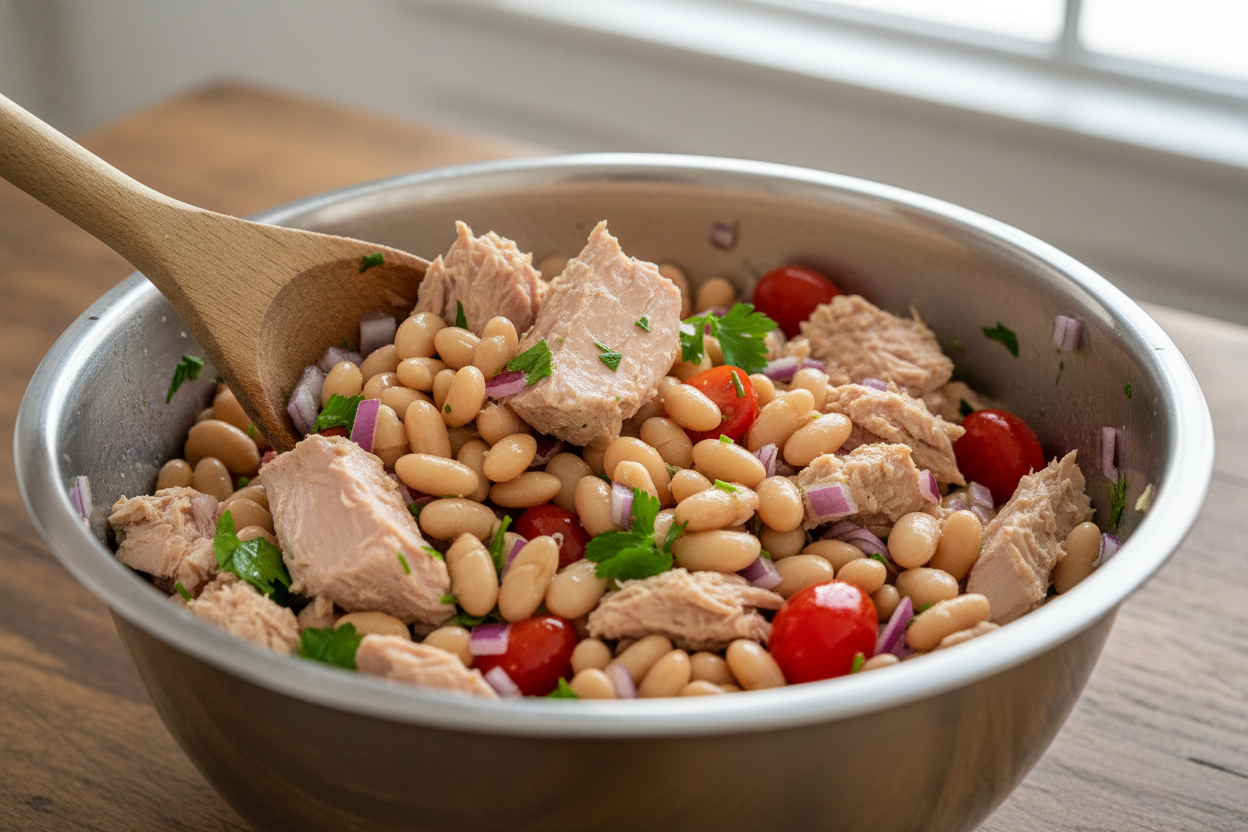 Tasty Tuna White Bean Salad preparation step 1