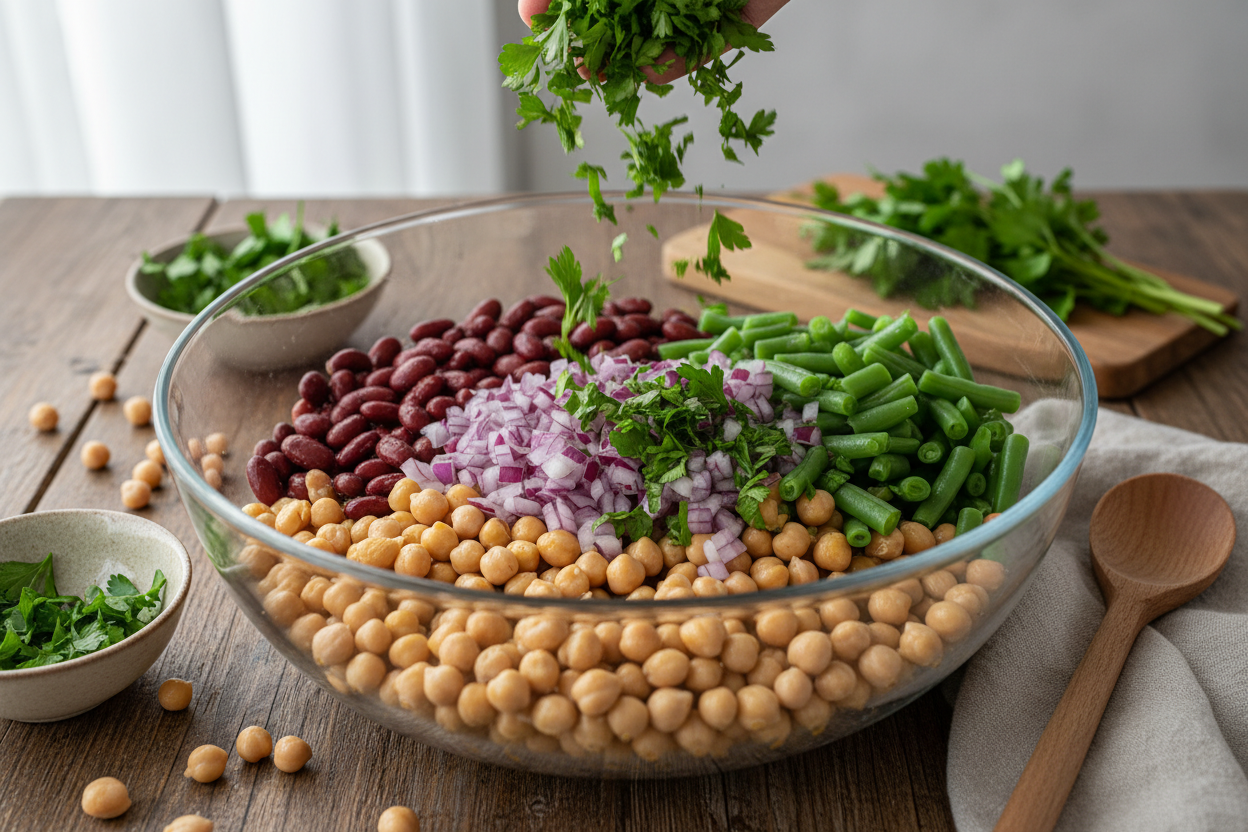 Three Bean Salad Recipe preparation step 2