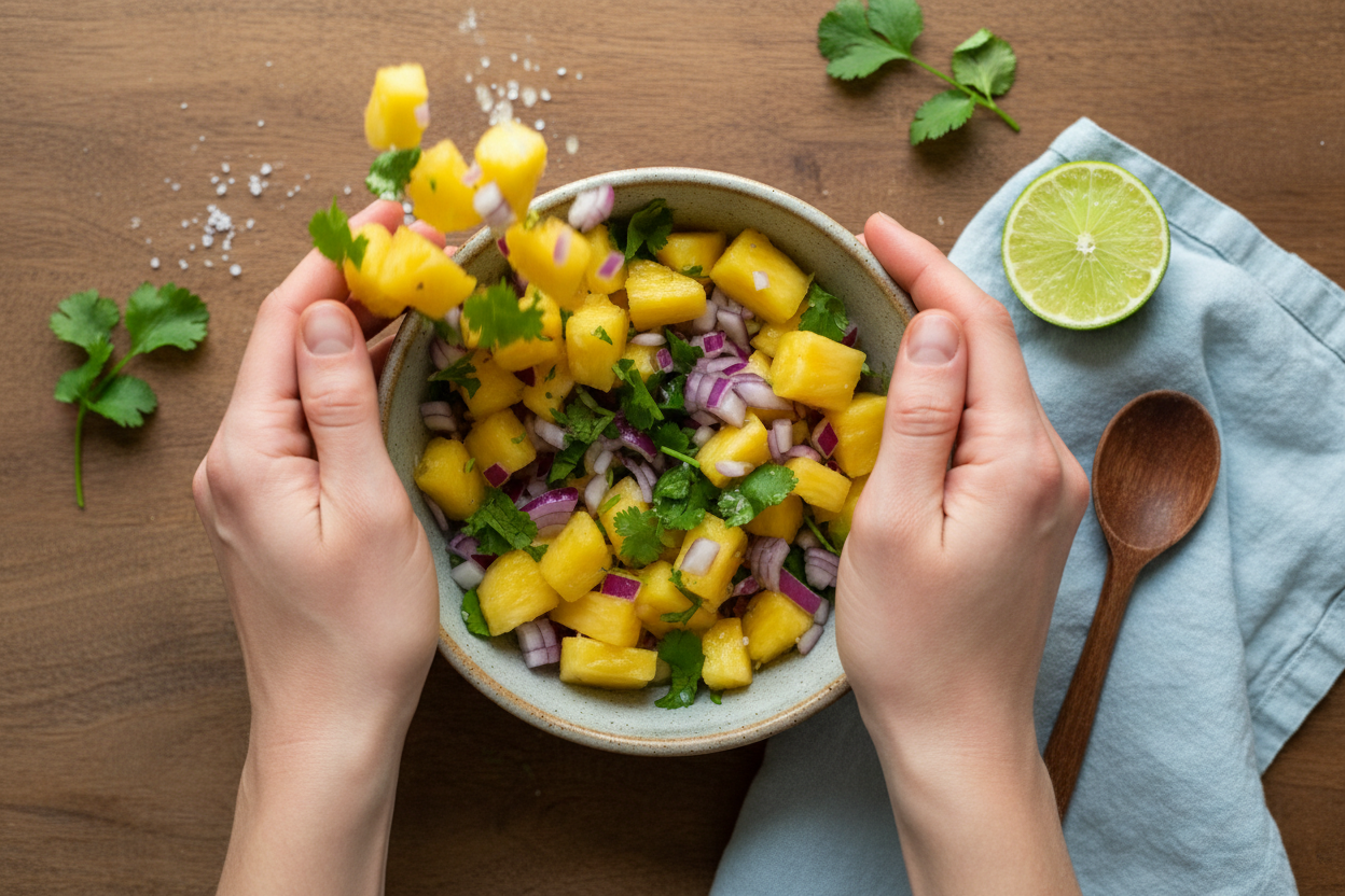 Tropical Pineapple Chicken Tacos preparation step 2