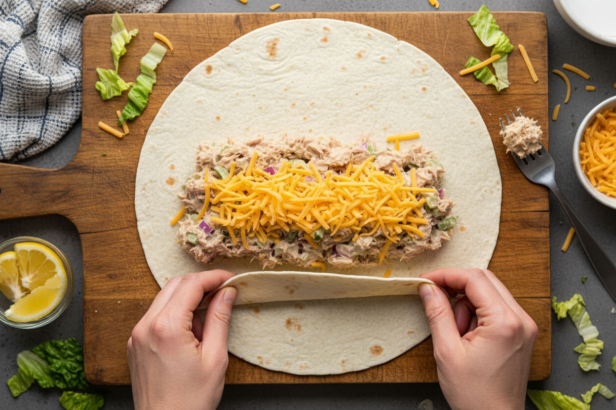Tuna Melt Wrap preparation step 2
