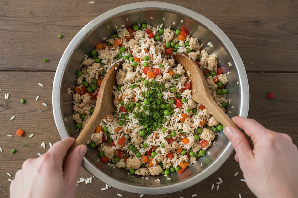 Ultimate Delicious Chicken & Veggie Rice Bites preparation step 1