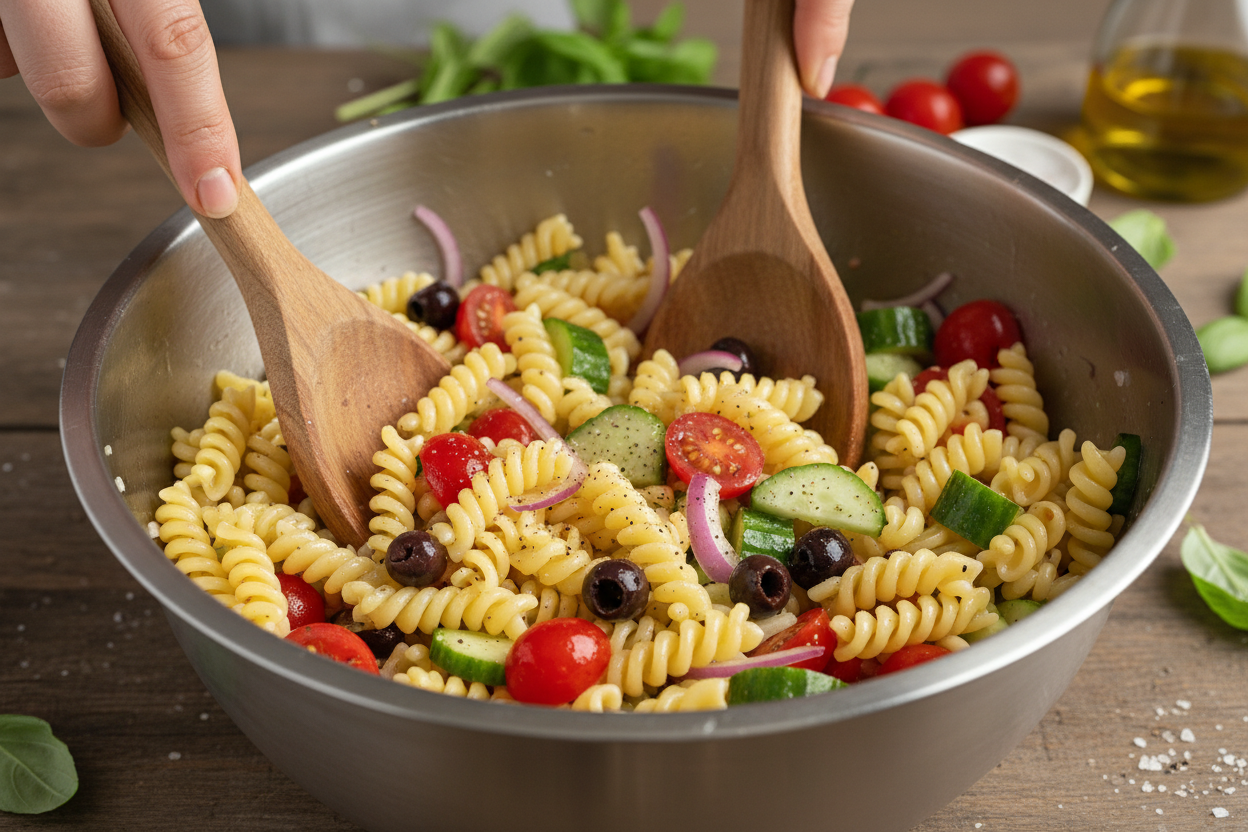 Zesty Italian Pasta Salad Inspired by Olive Garden preparation step 1