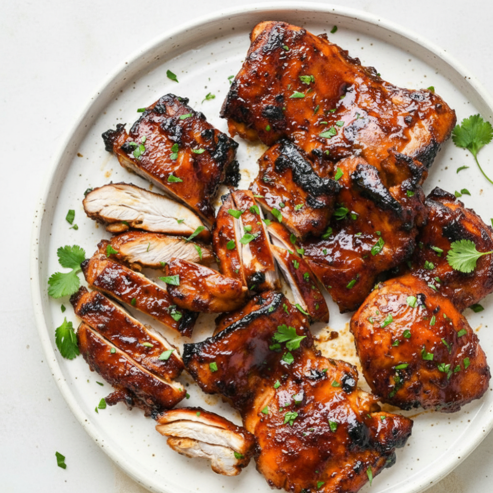 Sticky Caramelized BBQ Chicken Thighs (Oven Recipe) 1 Sticky Caramelized BBQ Chicken Thighs (Oven Recipe)