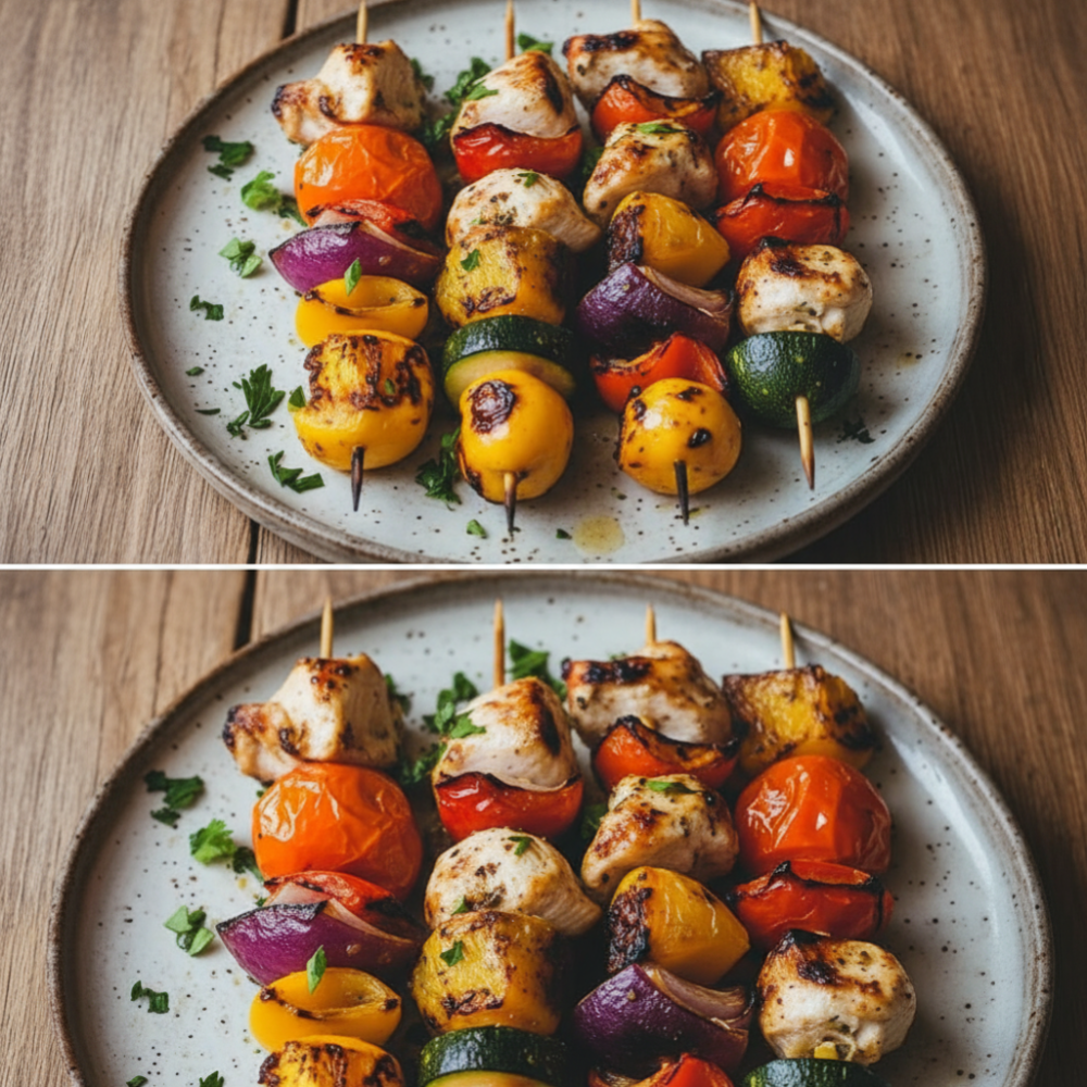 Simple Chicken and Vegetable Skewers - Healthy Dinner Idea
