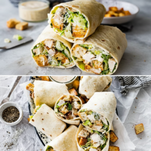 Crispy Chicken & Caesar Salad Wraps (Quick Summer Lunch)