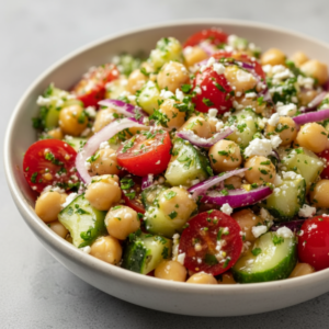 15-Minute Chickpea Cucumber Salad Recipe