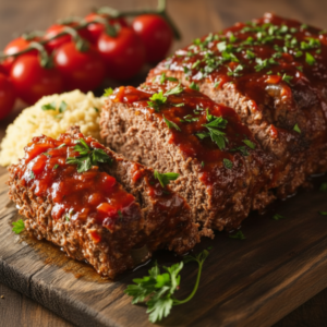 Homestyle Baked Beef Meatloaf with Tangy Tomato Glaze