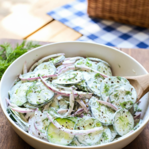 Classic Creamy Cucumber Salad Recipe with Fresh Dill