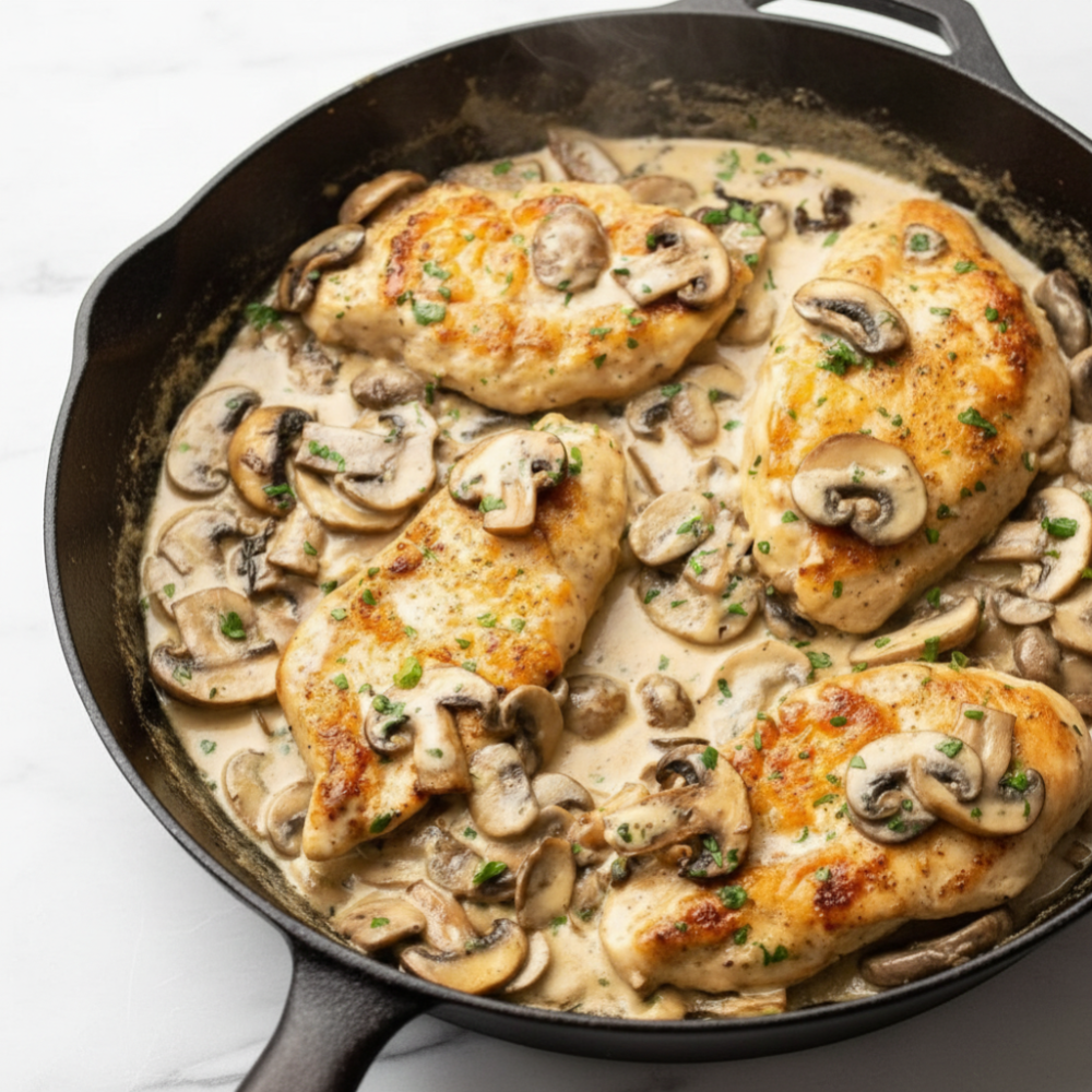 Easy 30-Minute Skillet Chicken and Mushroom Sauce