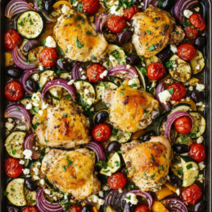 Easy Mediterranean One-Pan Chicken & Veggies