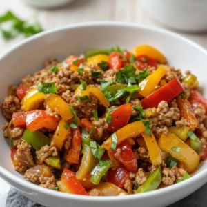 20-Minute Ground Turkey and Bell Pepper Skillet Recipe