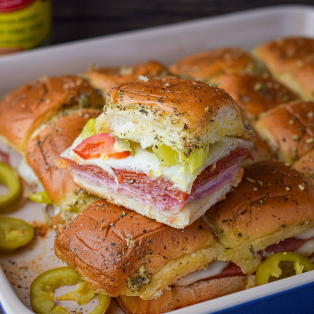 Hot Italian Beef Sliders Recipe (Easy Baked Appetizer) 1 Hot Italian Beef Sliders Recipe (Easy Baked Appetizer)