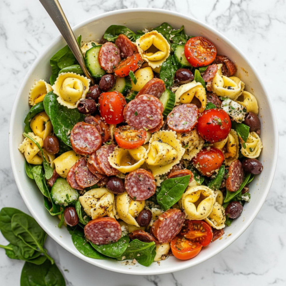 Hearty Beef Salami & Italian Tortellini Salad Recipe