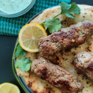Authentic Lamb Seekh Kebabs Recipe with Naan