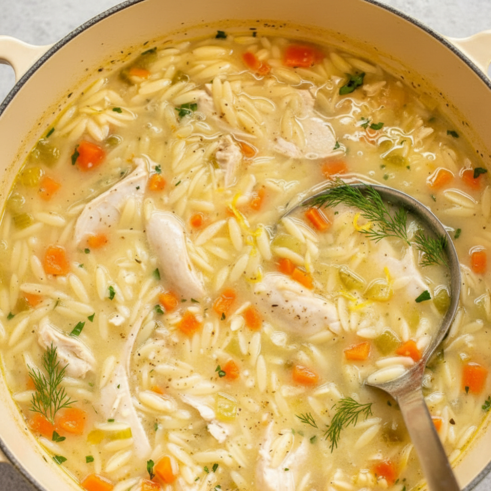 Cozy Lemon Chicken Orzo Soup Recipe: Healthy & Easy