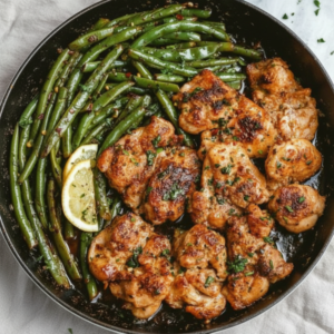 Lemon Garlic Butter Chicken Thighs & Green Beans (Keto)