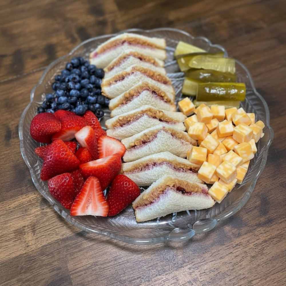 Kid-Friendly Peanut Butter and Jelly Grazing Board