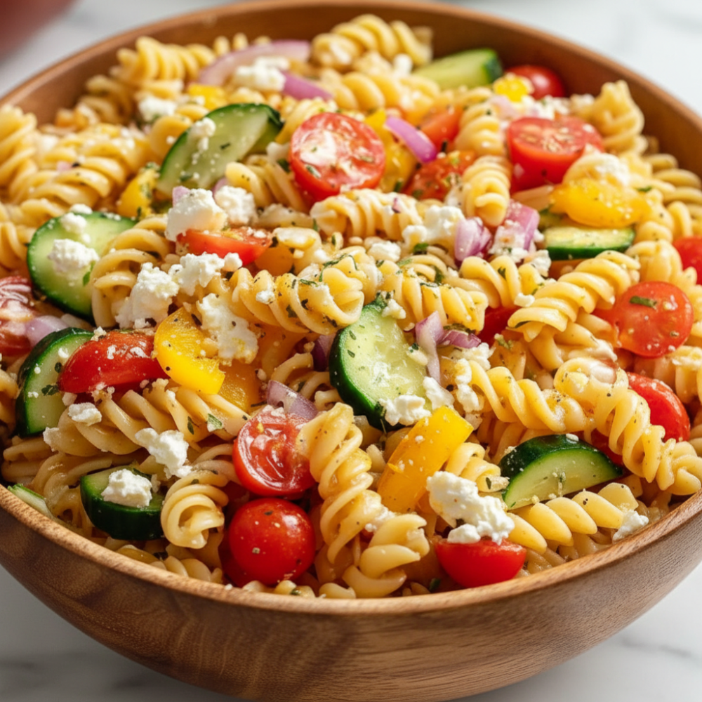 Quick & Healthy High-Protein Greek Pasta Salad Recipe